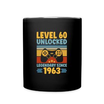 Niveau 60 Débloqué 1963 Gaming 60th Birthday Gamer - Mug uni - noir - Devant