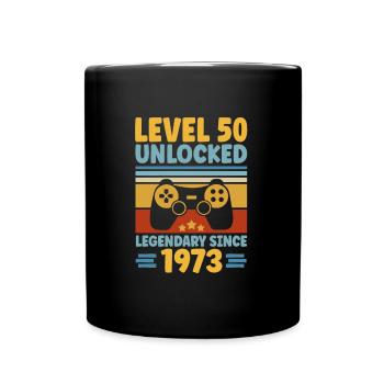 Niveau 50 débloqué 1973 Gaming 50th Birthday Gamer - Mug uni - noir - Devant