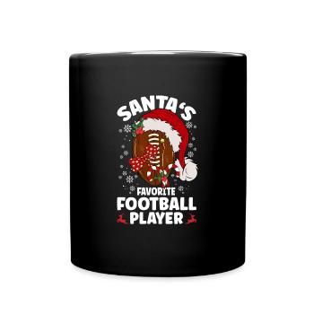 Noël du joueur de football préféré du Père Noël - Mug uni - noir - Devant