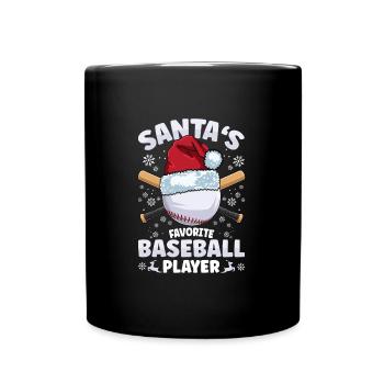 Noël du joueur de baseball préféré du Père Noël - Mug uni - noir - Devant