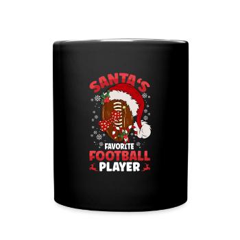 Noël du joueur de football préféré du Père Noël - Mug uni - noir - Devant