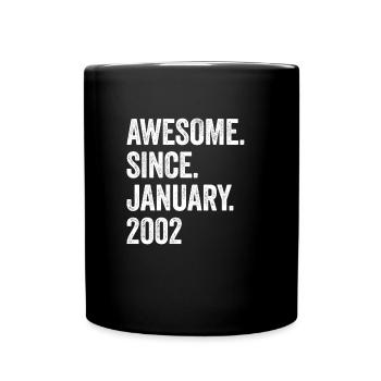 Génial depuis janvier 2002 21ème anniversaire - Mug uni - noir - Devant