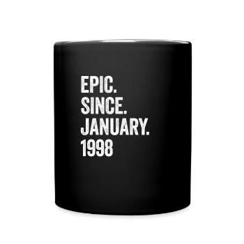 25 Years Epic Since January 1998 25th Birthday - Full Colour Mug - black - Front