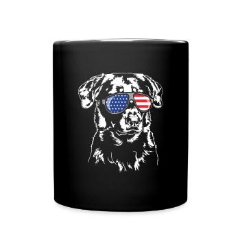 BEAUCERON America Flag Dogs Wilsigns - Full Colour Mug - black - Front