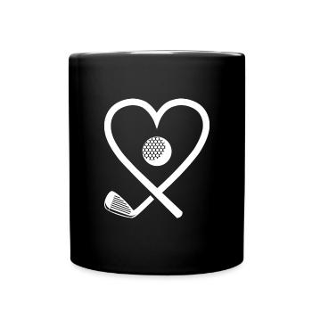 Golf Golfer Golfschläger Golfen Golfspieler - Tasse einfarbig - Schwarz - Vorne