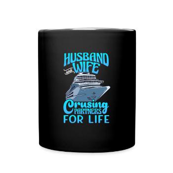 Mari et femme Partenaires de croisière pour la vie - Mug uni - noir - Devant
