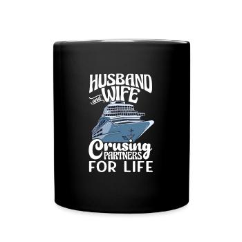 Mari et femme Partenaires de croisière pour la vie - Mug uni - noir - Devant