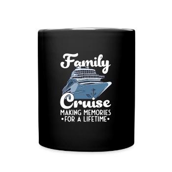 Cruise Ship Family Cruise Cruising - Full Colour Mug - black - Front