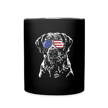 CHESAPEAKE BAY RETRIEVER America Flag Goggles Dog - Mug uni - noir - Devant