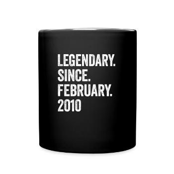 13 Years Legendary Since February 2010 13th - Full Colour Mug - black - Front