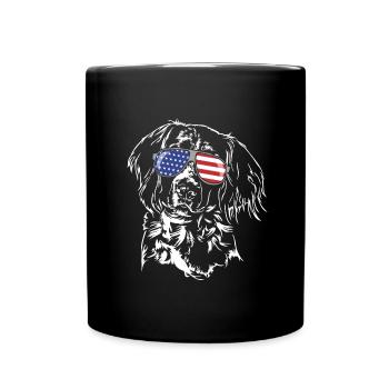 Kleiner Münsterländer Amérique Flag Dogs Wilsigns - Mug uni - noir - Devant