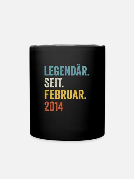 9 Jahre Legendär Seit Februar 2014 9. Geburtstag - Tasse einfarbig - Schwarz