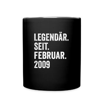 14 Jahre Legendär Seit Februar 2009 14. Geburtstag - Tasse einfarbig - Schwarz - Vorne