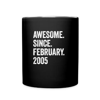 Génial depuis février 2005 18ème anniversaire - Mug uni - noir - Devant