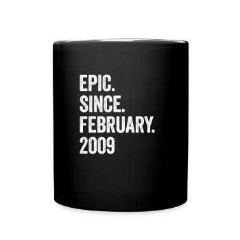 14 Years Epic Since February 2009 14th Birthday - Full Colour Mug - black - Front