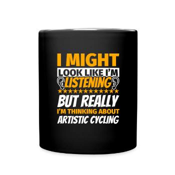 Artistic cycling funny gift - Full Colour Mug - black - Front