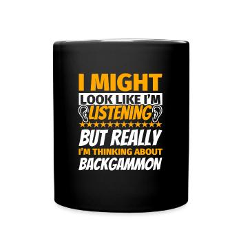 Cadeau amusant de backgammon - Mug uni - noir - Devant