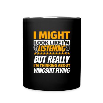 Wingsuit fly funny gift - Full Colour Mug - black - Front