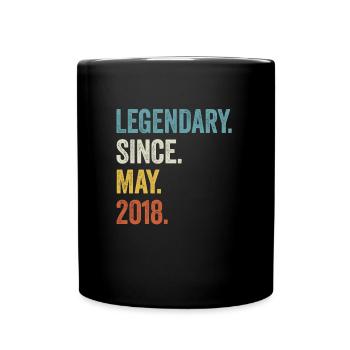5 Years Old Legendary Since May 2018 5th Birthday - Full Colour Mug - black - Front