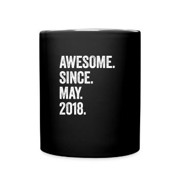 5 Years Old Awesome Since May 2018 5th Birthday - Full Colour Mug - black - Front