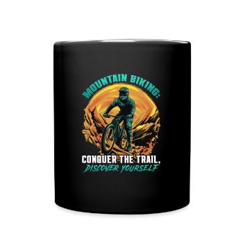 Mountain Biking Downhill Mountain Bike MTB - Full Colour Mug - black - Front