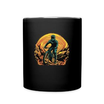 Mountain Biking Downhill Mountain Bike MTB - Full Colour Mug - black - Front