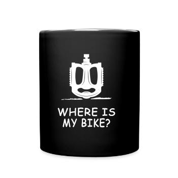Bicycle Bike Cyclist "Bike-Face" Bicycle Pedals - Full Colour Mug - black - Front