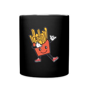 Pommes frites - Tasse einfarbig - Schwarz - Vorne