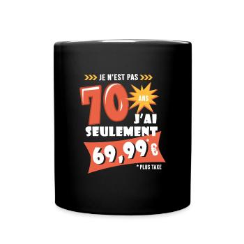 70 ans anniversaire humour 70e anniversaire - Mug uni - noir - Devant