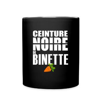 Jardin ceinture noire binette humour jardinier - Mug uni - noir - Devant