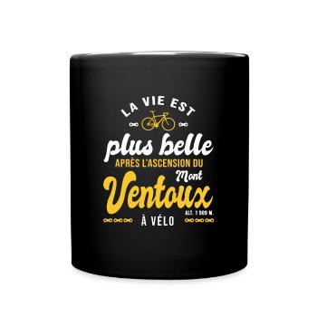 Vélo Mont Ventoux sport Humour velo cycliste - Mug uni - noir - Devant