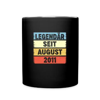 12. Geburtstag 12 Jahre Legendär Seit August 2011 - Tasse einfarbig - Schwarz - Vorne