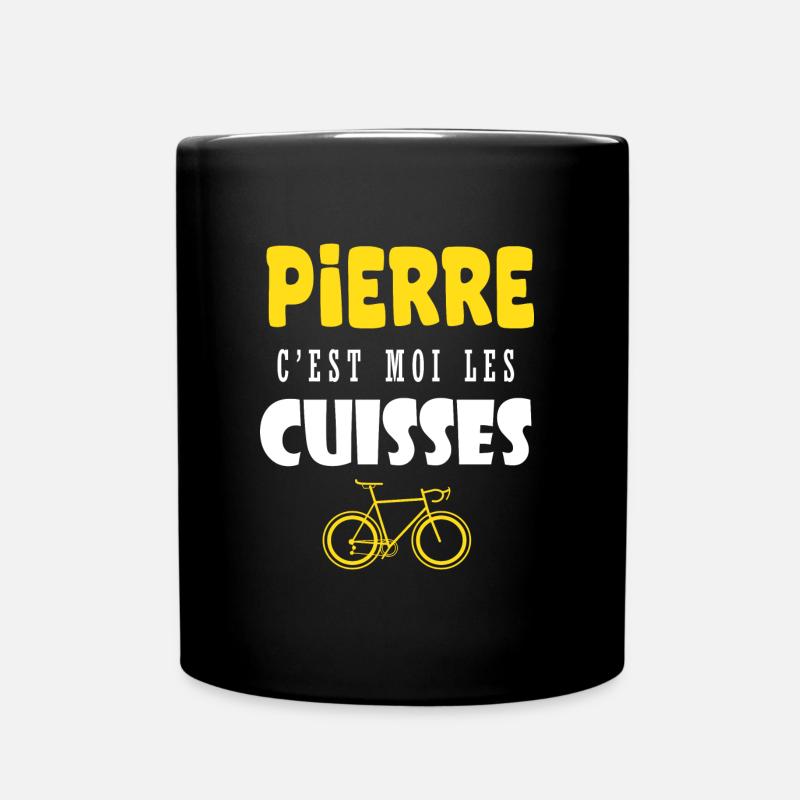 Pierre vélo c est moi les cuisses humour velo - Mug uni - noir