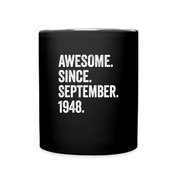 75 Years Old Awesome Since September 1948 75th - Full Colour Mug - black - Front