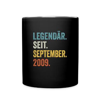 14. Geburtstag 14 Jahre Legendär Seit September - Tasse einfarbig - Schwarz - Vorne