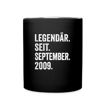 14. Geburtstag 14 Jahre Legendär Seit September - Tasse einfarbig - Schwarz - Vorne