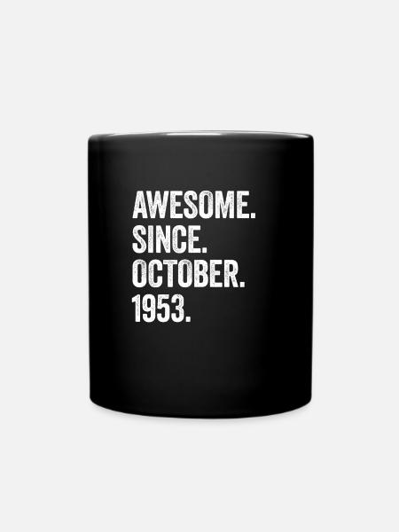 70 Years Awesome Since October 1953 70th Birthday - Full Colour Mug - black