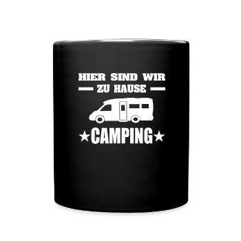 Camping - Tasse einfarbig - Schwarz - Vorne