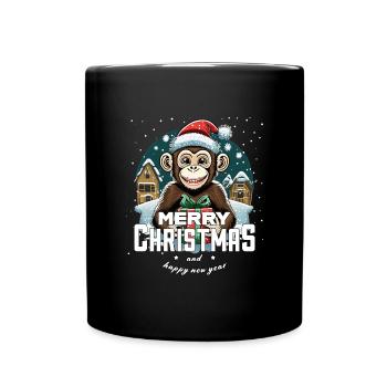 Singe de Noël - Mug uni - noir - Devant