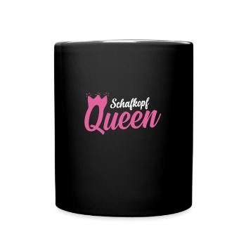 Schafkopf Queen - Tasse einfarbig - Schwarz - Vorne