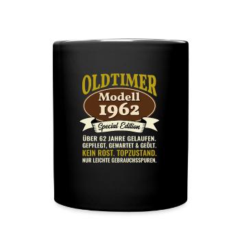 62. Geburtstag Oldtimer Modell 1962 62 Jahre - Tasse einfarbig - Schwarz - Vorne