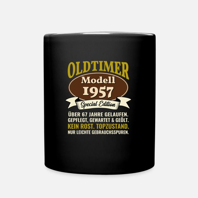 67. Geburtstag Oldtimer Modell 1957 67 Jahre - Tasse einfarbig - Schwarz
