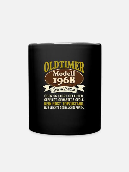 56. Geburtstag Oldtimer Modell 1968 56 Jahre - Tasse einfarbig - Schwarz