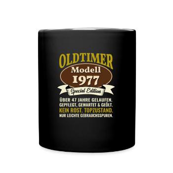 47. Geburtstag Oldtimer Modell 1977 47 Jahre - Tasse einfarbig - Schwarz - Vorne