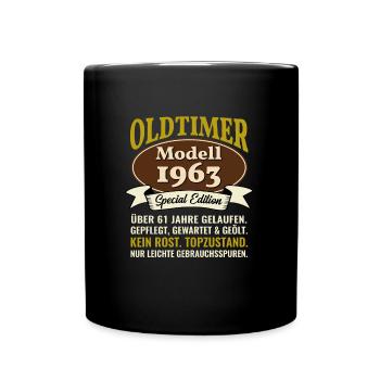 61. Geburtstag Oldtimer Modell 1963 61 Jahre - Tasse einfarbig - Schwarz - Vorne