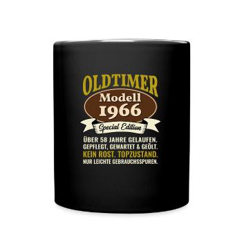 58. Geburtstag Oldtimer Modell 1966 58 Jahre - Tasse einfarbig - Schwarz - Vorne