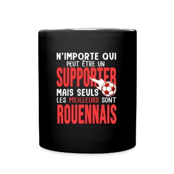 Rouen foot supporter football rouennais - Mug uni - noir - Devant