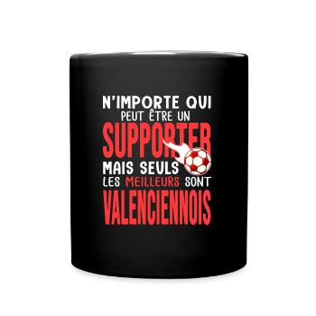 Valenciennes foot supporter football valenciennois - Mug uni - noir - Devant