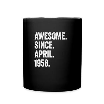 66 Years Awesome Since April 1958 66th Birthday - Full Colour Mug - black - Front