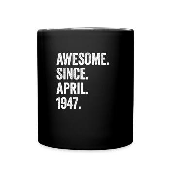 77e anniversaire 77 ans d’expérience depuis avril 1947 - Mug uni - noir - Devant